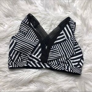 Victoria’s Secret black and white strappy sports bra